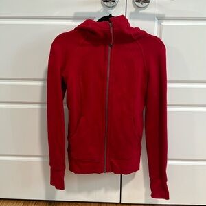 Lululemon scuba full length full zip “dark red” size 4